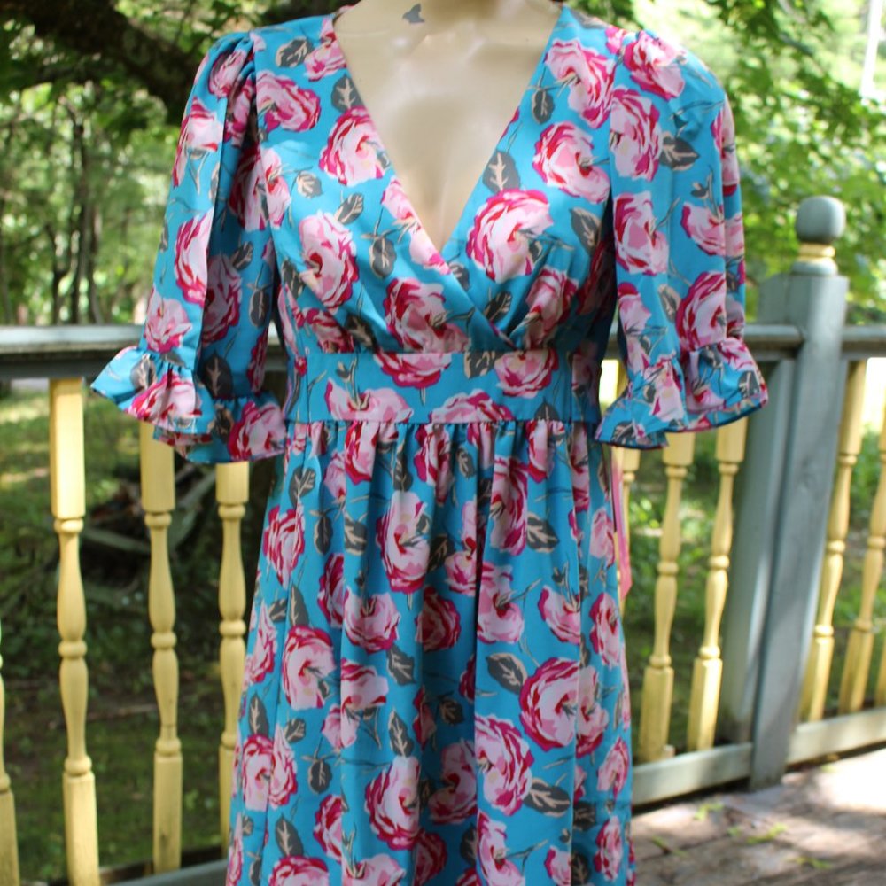 NWT Betsey Johnson Vintage Style Floral Dress Sz 4 Beautiful Sjmmer Dress